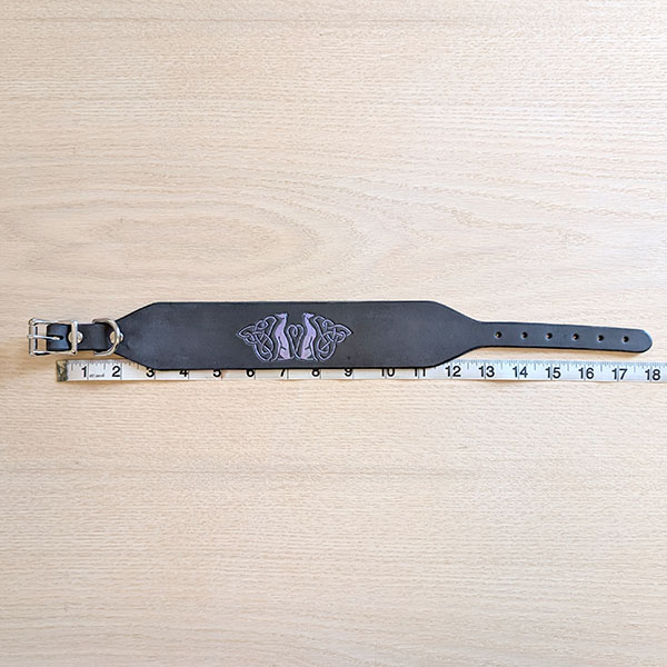 Painted Celtic Greyhounds Leather Collar