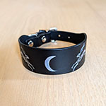 Painted Moon Hares Leather Sighthound Collar