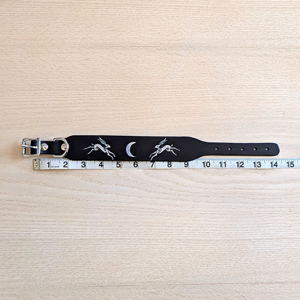 Painted Moon Hares Leather Sighthound Collar