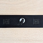 Celtic Raven Moon Black Leather Sighthound Collar