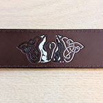 Painted Celtic Greyhounds Leather Collar