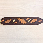 Painted Oak Leaves Leather Sighthound Collar