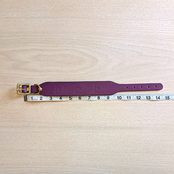 Celtic Squares Leather Sighthound Collar