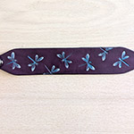 Royal Purple with Dragonflies Leather Sighthound Collar
