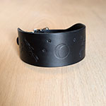 Hares, Moons and Stars Leather Sighthound Collar