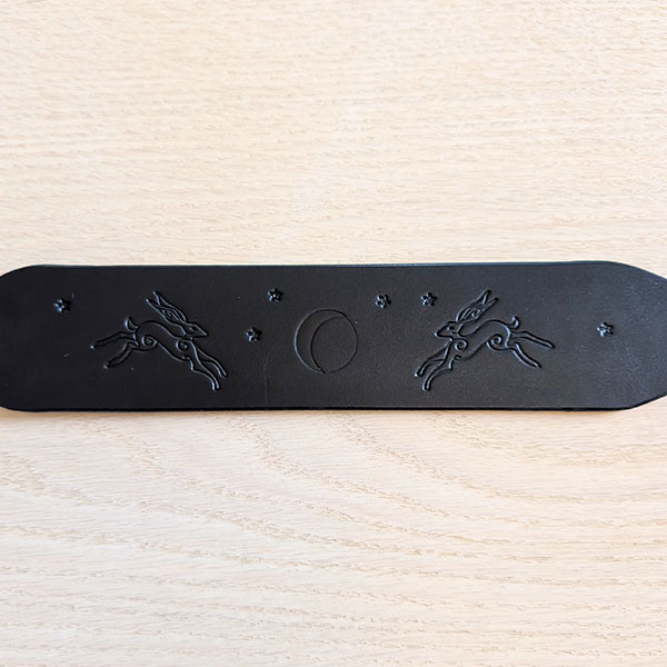 Hares, Moons and Stars Leather Sighthound Collar